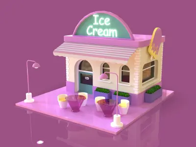 Ice Cream Store 3D model