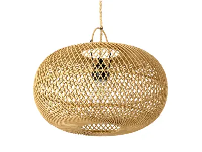 Wholly Pendant Ceiling bamboo lamp Natural 3D model