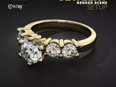 3ds Max with V-Ray Scene Settings for Jewelry 3D Rendering 3D model