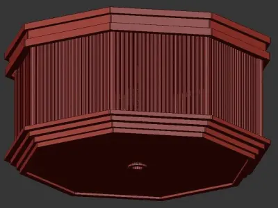 Bagatelle octagonal ceiling light fixture 3D model