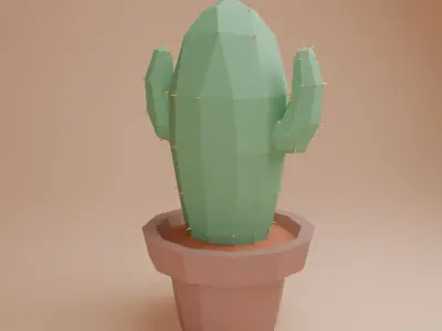Cactus Low Poly Low-poly 3D model