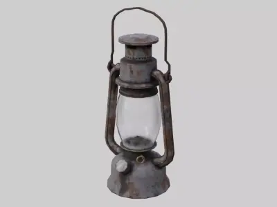 Oil Lamp 1D Low-poly 3D model