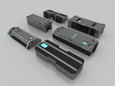 SCI FI CRATE MODEL 3DS MAX x 6 3D model