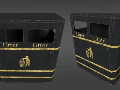 Derby E Double Litter Bin 3D model