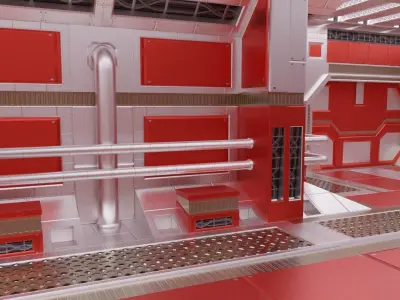 Sleek Sci-fi Corridor 3D model