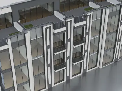 Modern Residential Building 020 3D model