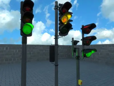 traffic lights collection 3D model