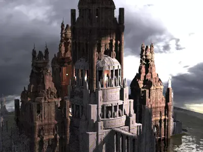 Fantasy Art Deco New York Kit bash 2 3D model