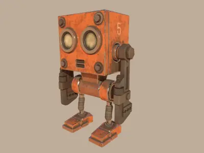 Stylized Wrenchbot Low-poly 3D model