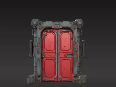 futuristic sci-fi door 3D print model order