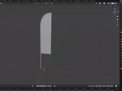 Customizable Feather Flag Low-poly 3D model