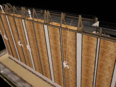 3D model of rock climbing and rappelling site with full details 3D model