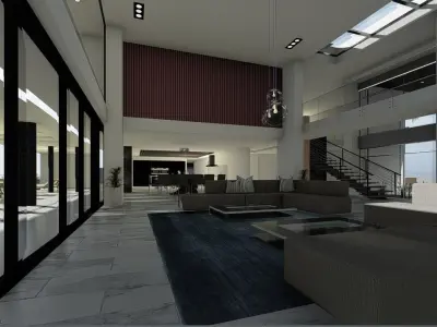 Modern house on the beach 3D model