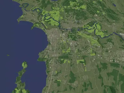 Burlington Vermont USA in 20 km x 20 km - city and urban 3D model