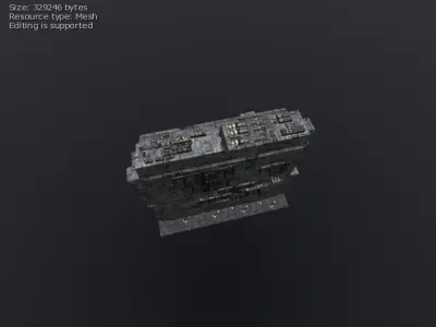 3D Greeble Buildings Low-poly 3D model