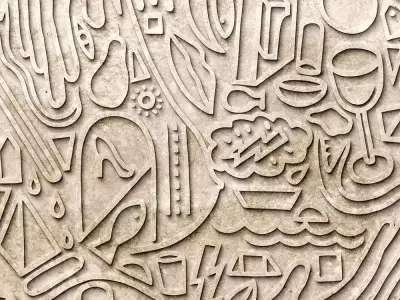 Modern Abstract Bas Relief Wall Mural Texture Pack Texture
