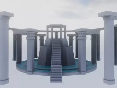 Circular Structure A01 Low-poly 3D model