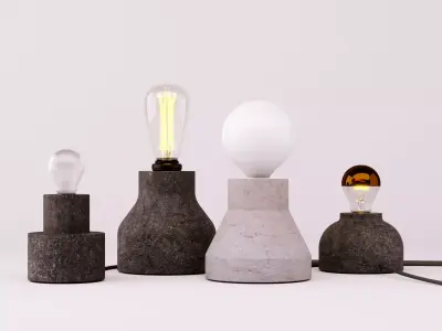 Table lamps set 2 3D model
