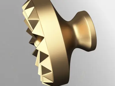 Classic Door Handle 01 Gold Low-poly 3D model