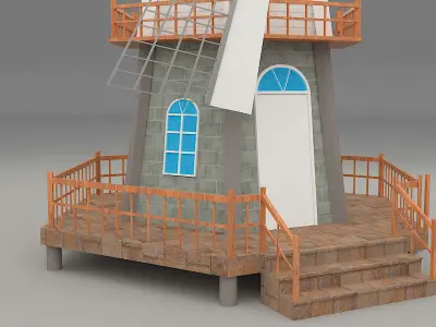 Windmill Low-poly 3D model