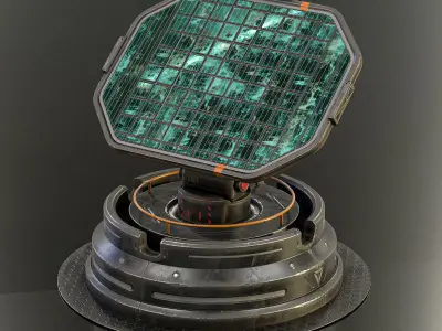 Sci-fi Solar Station PBR Low-poly 3D model