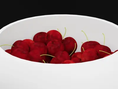 Cherry Bowl Low-poly 3D model