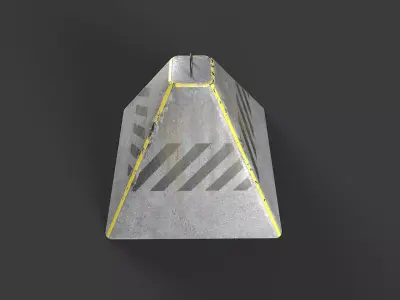 Concrete Barrier Kit Low-poly 3D model