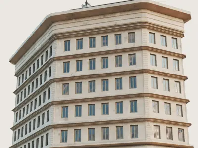 Building Skyscraper City Town Downtown Office Space Work Street Low-poly 3D model