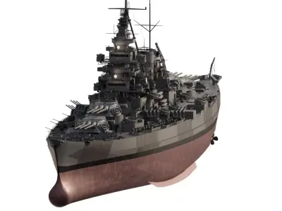 WW2 US NAVY BATTLESHIP USS ALASKA 3D model