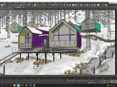 WINTER EXTERIOR-BARN HOUSE 3D model
