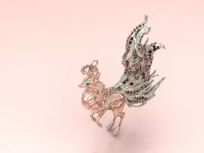 Fox Pendant jewelry - Tailed Fox for Her 3D print model