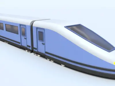 Electric locomotive Train Cartoon Low-poly 3D model