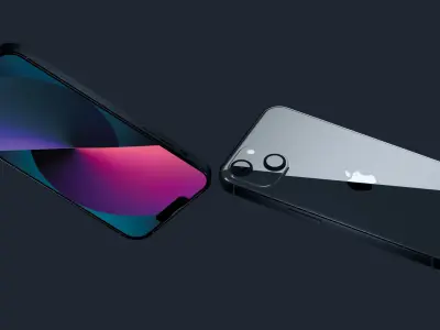 Apple iPhone 13 Midnight Pro Scene Low-poly 3D model