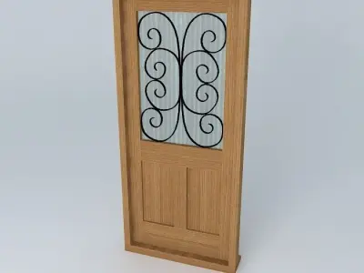 Simple glassed door Free 3D model