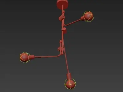 Brass Branch Chandelier 3D model