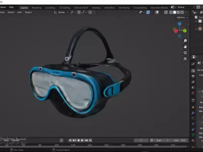 Diving Goggle Free low-poly 3D model