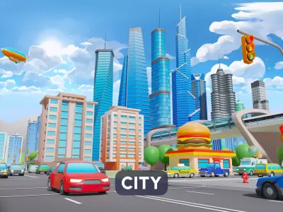 City 1 Low-poly 3D model
