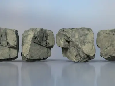 8 Modular Cliff Rocks - 240801 Low-poly 3D model
