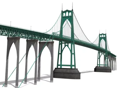 Johns Bridge Low-poly 3D model