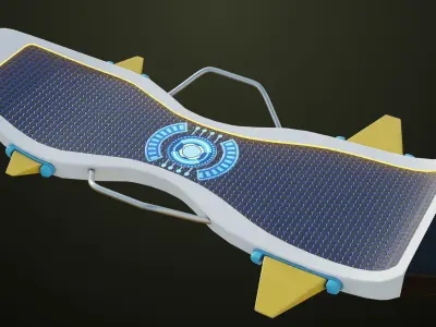 Sci Fi Hoverboard 7 All PBR Unity UE Textures Included Low-poly 3D model