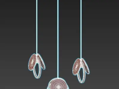 rest-more pendant light with three circles hanging from it 3D model