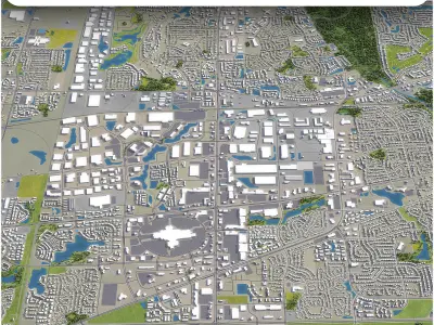 Naperville Low-poly 3D model