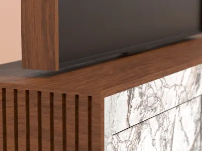 tv stand wood 3D model