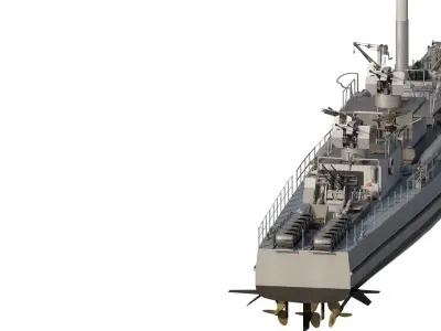 WW2 FAST ATTACK TORPEDO BOAT 3D model