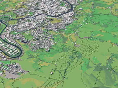 Bilbao Spain 30x30km 3D City Map 3D model