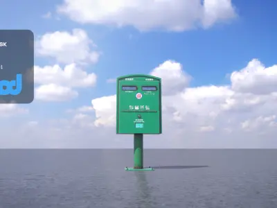 TW Posting Box Green 3D model