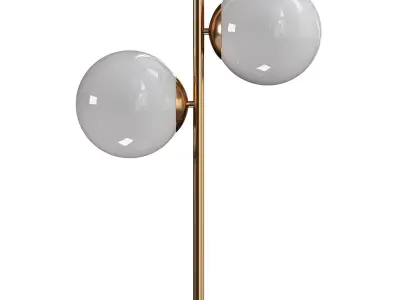  Modern Marble Base 2-Light White Glass Table Lamp 3D model