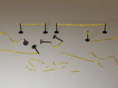 Police Line Low-poly 3D model