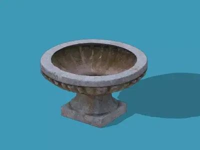 Traditional Chinese Lotus-shaped Stone Column Base Low-poly 3D model
