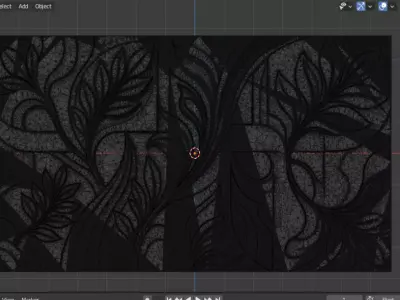 Modern Abstract Relief Panel Wall Decor Set STL Mural CNC 328 3D model